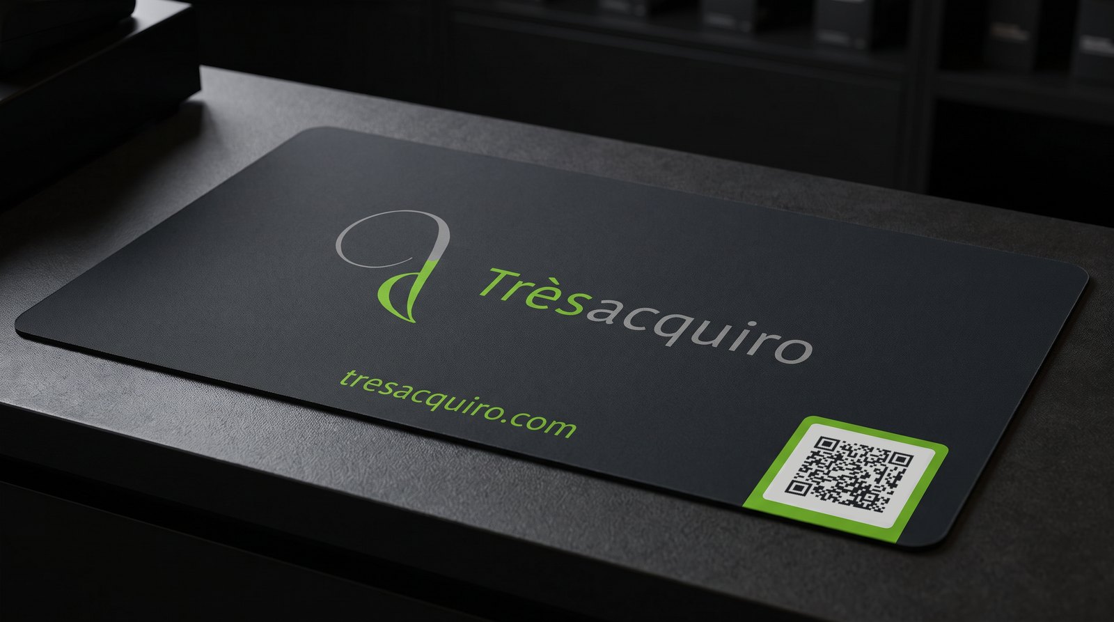 A counter mat with a QR code